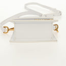 JACQUEMUS Mini Hand Bag Leather 2way White Gold Auth 128500M-12