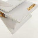 JACQUEMUS Mini Hand Bag Leather 2way White Gold Auth 128500M-13