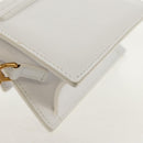 JACQUEMUS Mini Hand Bag Leather 2way White Gold Auth 128500M-15
