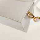 JACQUEMUS Mini Hand Bag Leather 2way White Gold Auth 128500M-16