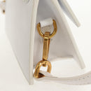 JACQUEMUS Mini Hand Bag Leather 2way White Gold Auth 128500M-17