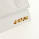 JACQUEMUS Mini Hand Bag Leather 2way White Gold Auth 128500M-18