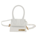 JACQUEMUS Mini Hand Bag Leather 2way White Gold Auth 128500M-2