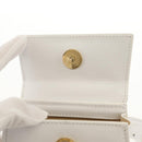 JACQUEMUS Mini Hand Bag Leather 2way White Gold Auth 128500M-20