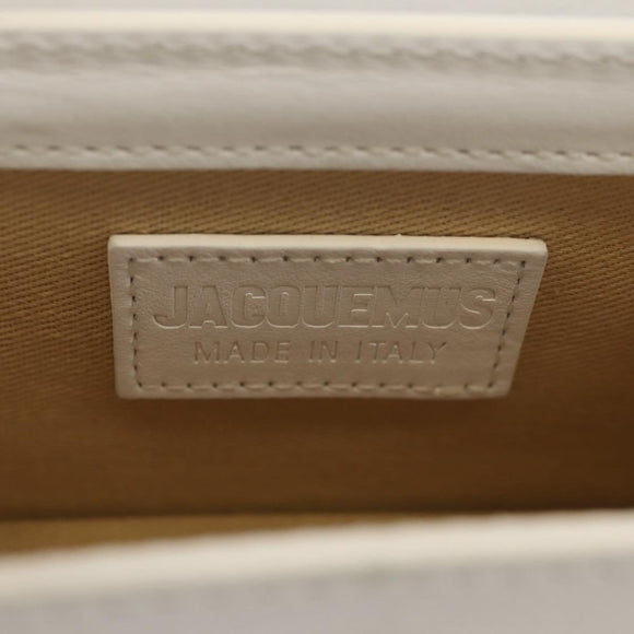 JACQUEMUS Mini Hand Bag Leather 2way White Gold Auth 128500M