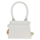 JACQUEMUS Mini Hand Bag Leather 2way White Gold Auth 128500M-3