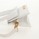 JACQUEMUS Mini Hand Bag Leather 2way White Gold Auth 128500M-4