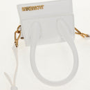JACQUEMUS Mini Hand Bag Leather 2way White Gold Auth 128500M-6