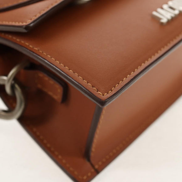 JACQUEMUS Mini Hand Bag Leather 2way Brown Gold Auth 128501M
