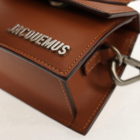 JACQUEMUS Mini Hand Bag Leather 2way Brown Gold Auth 128501M