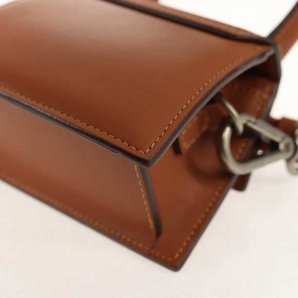 JACQUEMUS Mini Hand Bag Leather 2way Brown Gold Auth 128501M