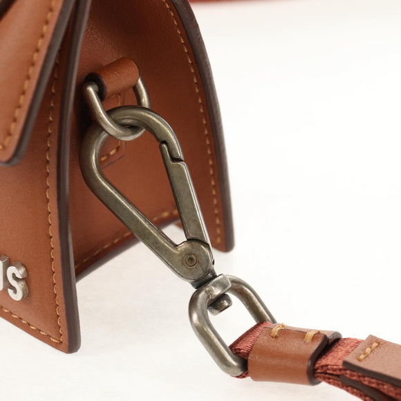 JACQUEMUS Mini Hand Bag Leather 2way Brown Gold Auth 128501M