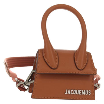 JACQUEMUS Mini Hand Bag Leather 2way Brown Gold Auth 128501M