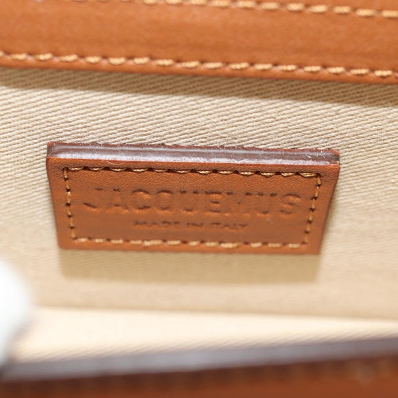 JACQUEMUS Mini Hand Bag Leather 2way Brown Gold Auth 128501M