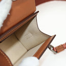 JACQUEMUS Mini Hand Bag Leather 2way Brown Gold Auth 128501M-24