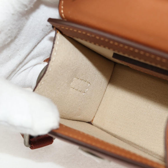 JACQUEMUS Mini Hand Bag Leather 2way Brown Gold Auth 128501M