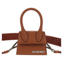 JACQUEMUS Mini Hand Bag Leather 2way Brown Gold Auth 128501M-13