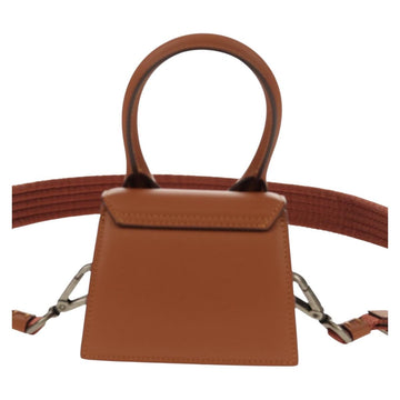 JACQUEMUS Mini Hand Bag Leather 2way Brown Gold Auth 128501M - 0