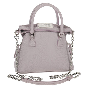 Maison Margiela Chain Shoulder Bag Leather 2way Pastel Purple Auth 128503M