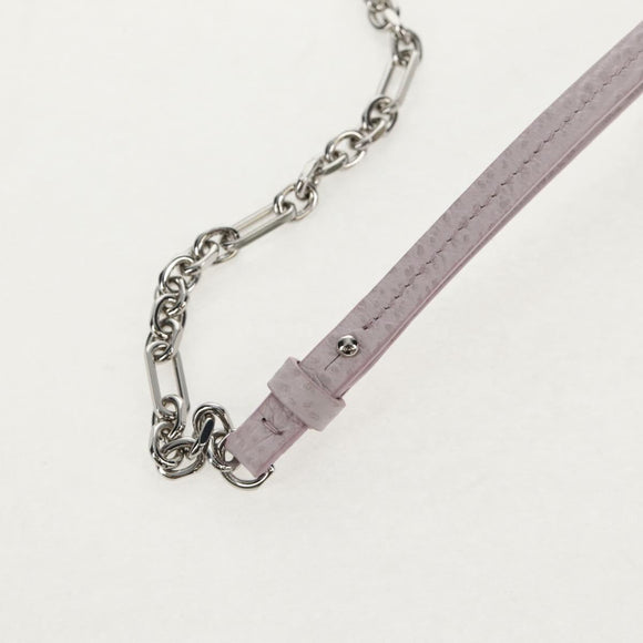 Maison Margiela Chain Shoulder Bag Leather 2way Pastel Purple Auth 128503M
