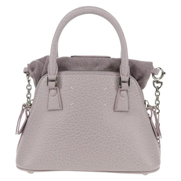 Maison Margiela Chain Shoulder Bag Leather 2way Pastel Purple Auth 128503M - 0
