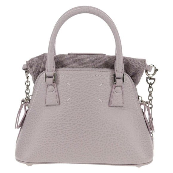 Maison Margiela Chain Shoulder Bag Leather 2way Pastel Purple Auth 128503M