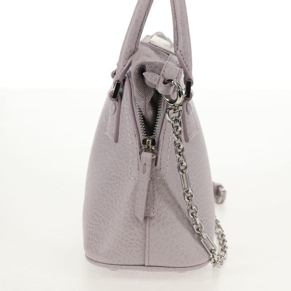 Maison Margiela Chain Shoulder Bag Leather 2way Pastel Purple Auth 128503M