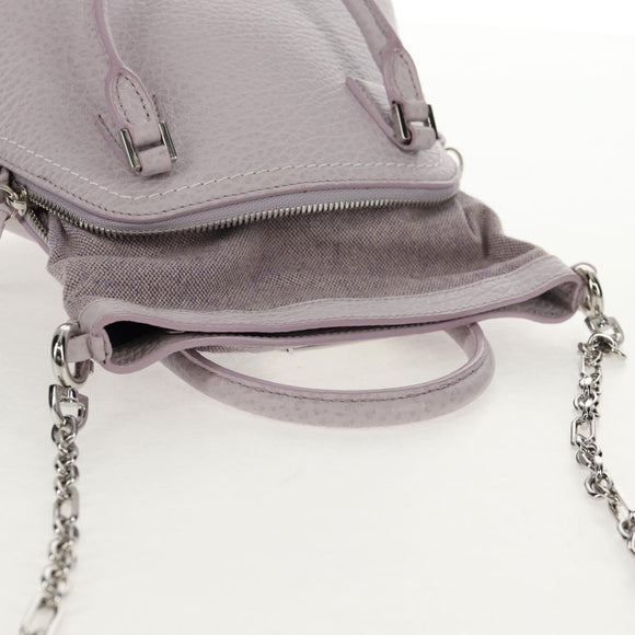 Maison Margiela Chain Shoulder Bag Leather 2way Pastel Purple Auth 128503M
