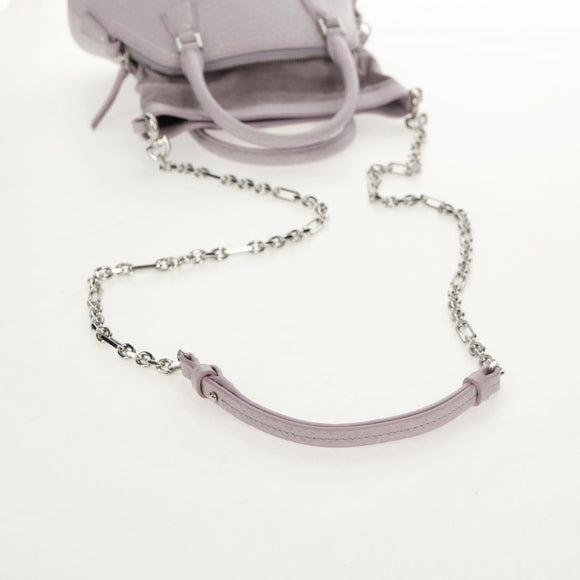 Maison Margiela Chain Shoulder Bag Leather 2way Pastel Purple Auth 128503M