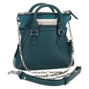 Maison Margiela Mini Hand Bag Leather 2way Blue Silver Auth 128504M-1