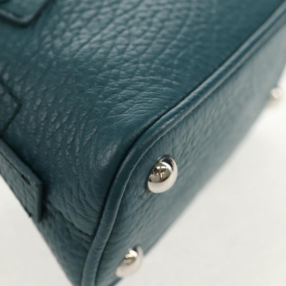 Maison Margiela Mini Hand Bag Leather 2way Blue Silver Auth 128504M