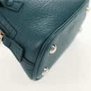 Maison Margiela Mini Hand Bag Leather 2way Blue Silver Auth 128504M-18