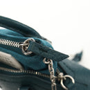 Maison Margiela Mini Hand Bag Leather 2way Blue Silver Auth 128504M-21