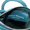 Maison Margiela Mini Hand Bag Leather 2way Blue Silver Auth 128504M-22