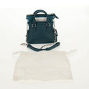 Maison Margiela Mini Hand Bag Leather 2way Blue Silver Auth 128504M-12