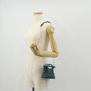 Maison Margiela Mini Hand Bag Leather 2way Blue Silver Auth 128504M-26