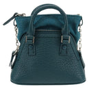 Maison Margiela Mini Hand Bag Leather 2way Blue Silver Auth 128504M-2