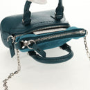 Maison Margiela Mini Hand Bag Leather 2way Blue Silver Auth 128504M-6