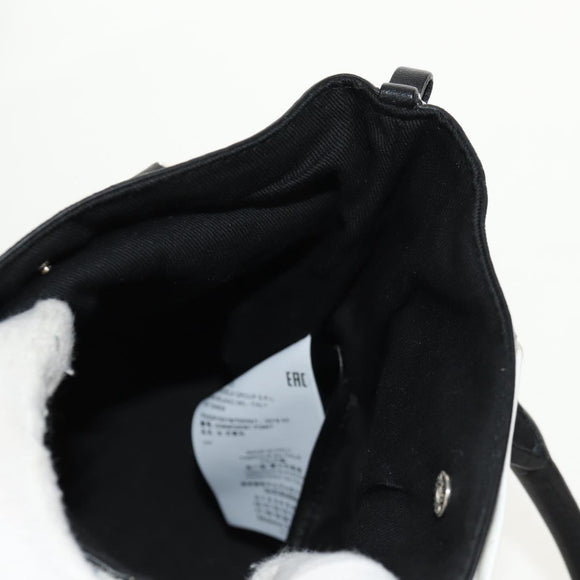 Maison Margiela Chain Hand Bag Leather 2way White Black Silver Auth 128505M