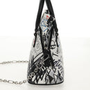 Maison Margiela Chain Hand Bag Leather 2way White Black Silver Auth 128505M-4
