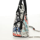 Maison Margiela Chain Hand Bag Leather 2way White Black Silver Auth 128505M-5