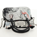 Maison Margiela Chain Hand Bag Leather 2way White Black Silver Auth 128505M-6