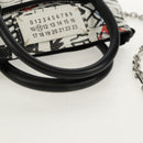 Maison Margiela Chain Hand Bag Leather 2way White Black Silver Auth 128505M-7