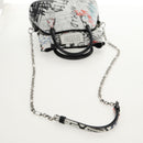 Maison Margiela Chain Hand Bag Leather 2way White Black Silver Auth 128505M-9