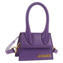 JACQUEMUS Mini Hand Bag Leather 2way Purple Gold Auth 128506M-1