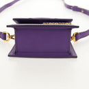 JACQUEMUS Mini Hand Bag Leather 2way Purple Gold Auth 128506M-5
