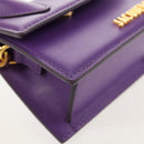 JACQUEMUS Mini Hand Bag Leather 2way Purple Gold Auth 128506M-16