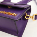 JACQUEMUS Mini Hand Bag Leather 2way Purple Gold Auth 128506M-10