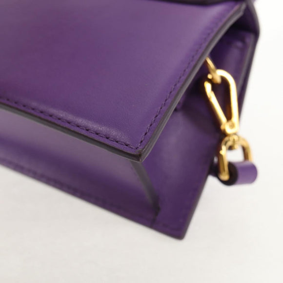 JACQUEMUS Mini Hand Bag Leather 2way Purple Gold Auth 128506M