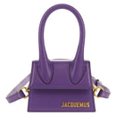 JACQUEMUS Mini Hand Bag Leather 2way Purple Gold Auth 128506M-13